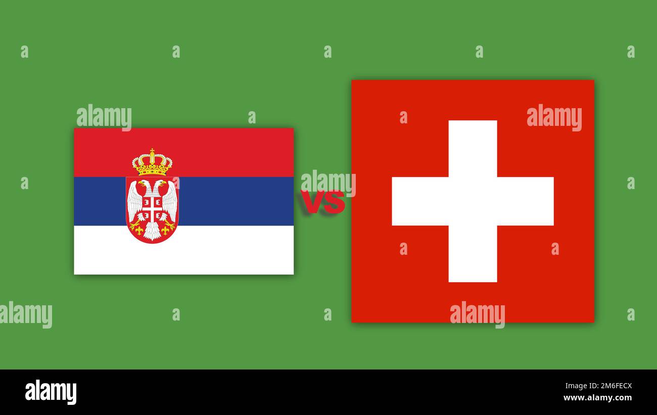 serbia vs switzerland Football Match Design Element. Stock Photo