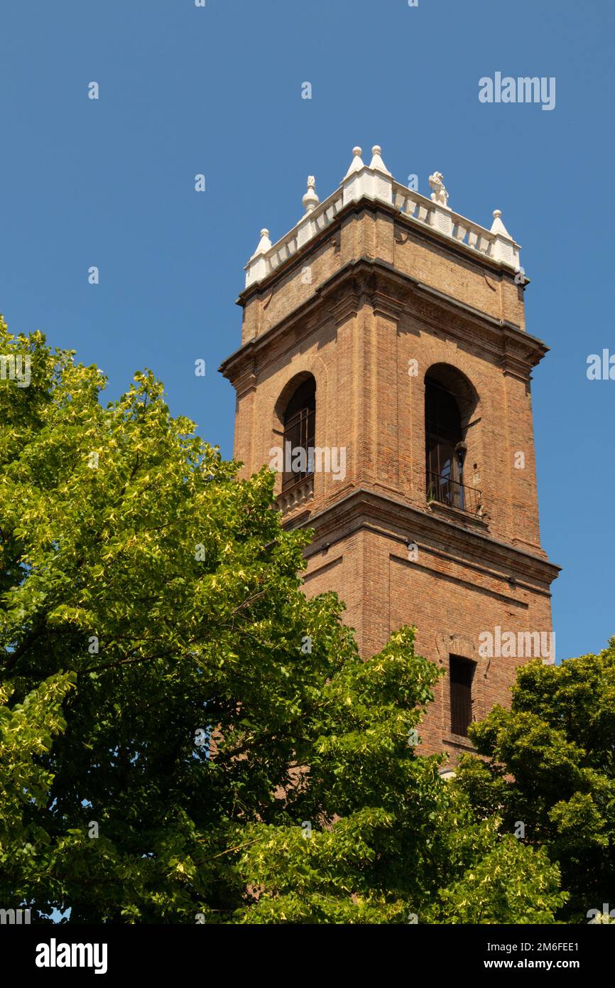 Old watchtower and bell tower, Guastalla, Italy Stock Photo