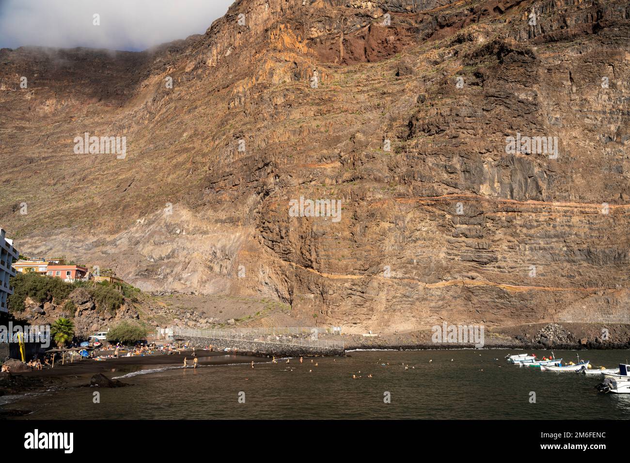 Am Strand von Vueltas, Valle Gran Rey, La Gomera, Kanarische Inseln ...