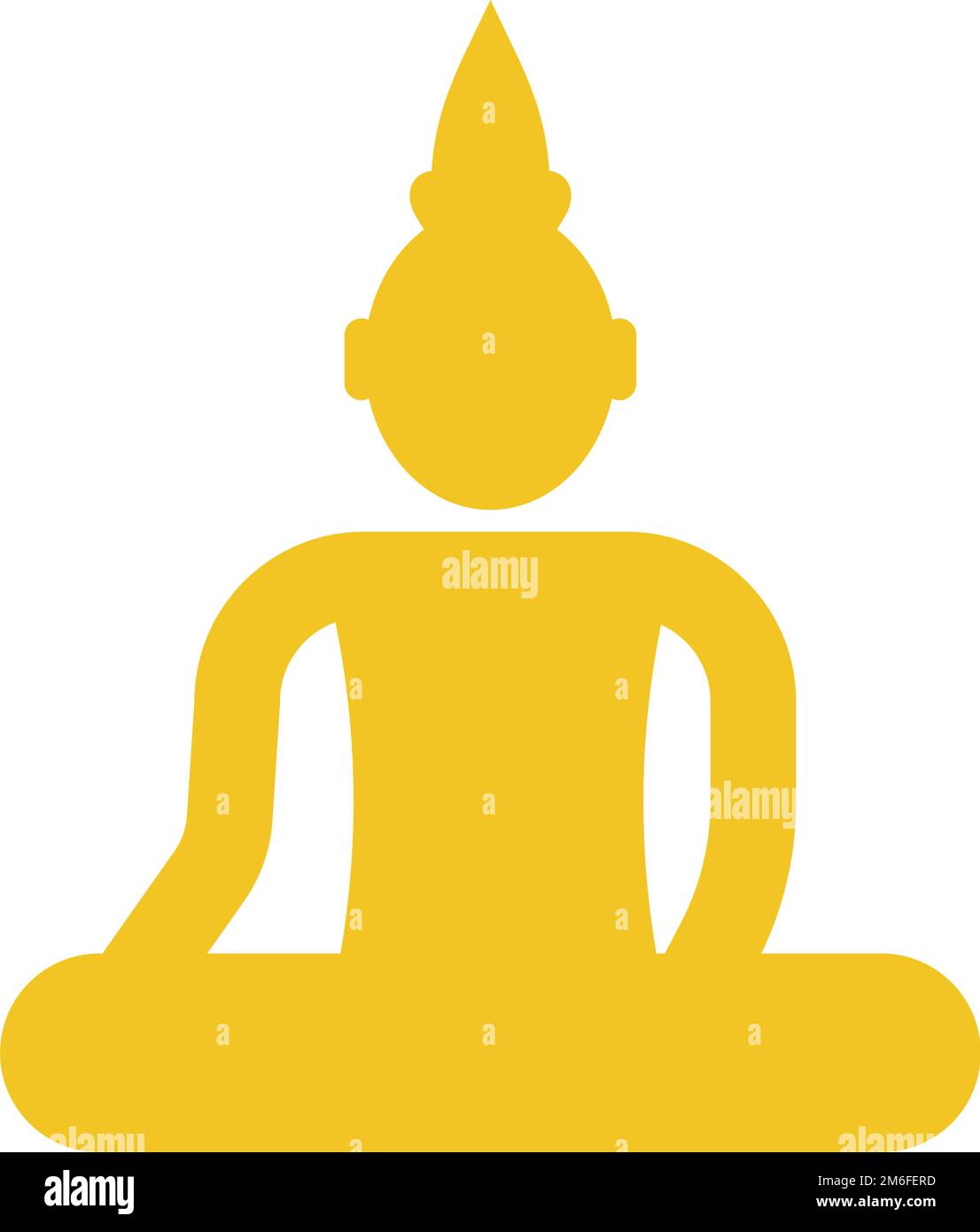Golden Buddha statue icon. Editable vector. Stock Vector