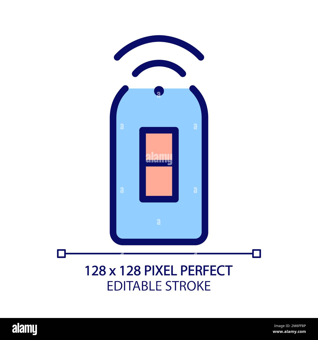 Smart light switch pixel perfect RGB color icon Stock Vector