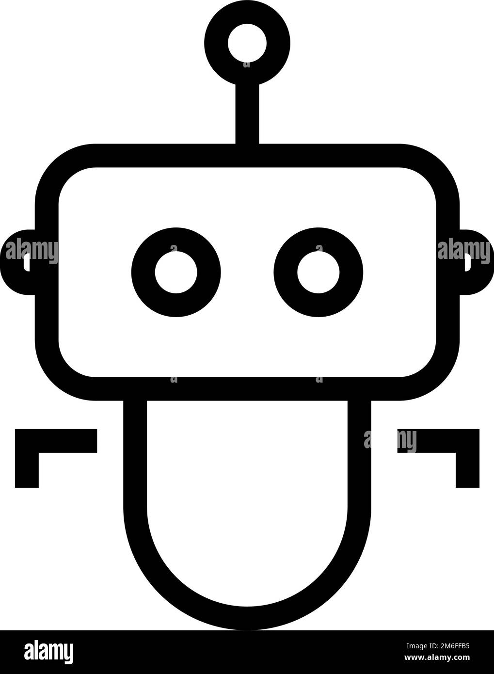 Guide Robot Icon. Bot. Support robot. Editable vector. Stock Vector