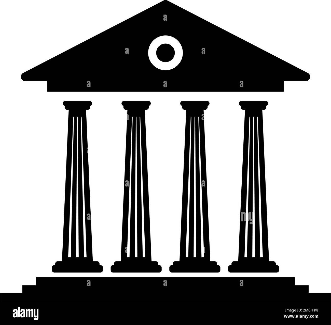 Greek Temple. Tourist attraction. Legacy. Editable vector. Stock Vector