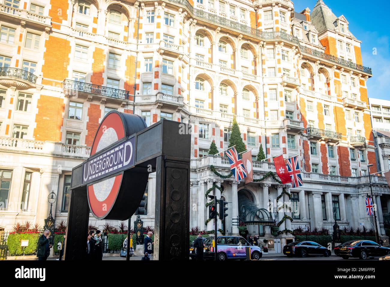 London December 2022 Mandarin Oriental Hyde Park luxury hotel in