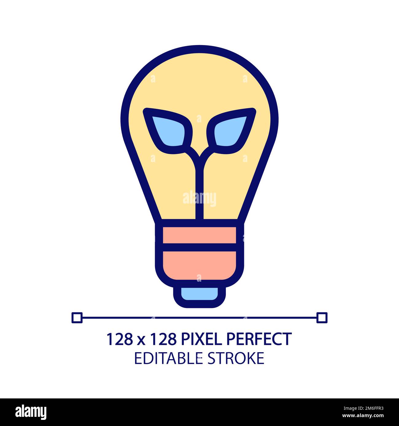 Energyefficient light bulb pixel perfect RGB color icon Stock Vector