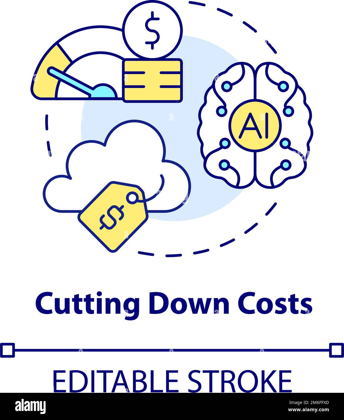 Cutting down costs concept icon Stock Vector Image & Art Alamy