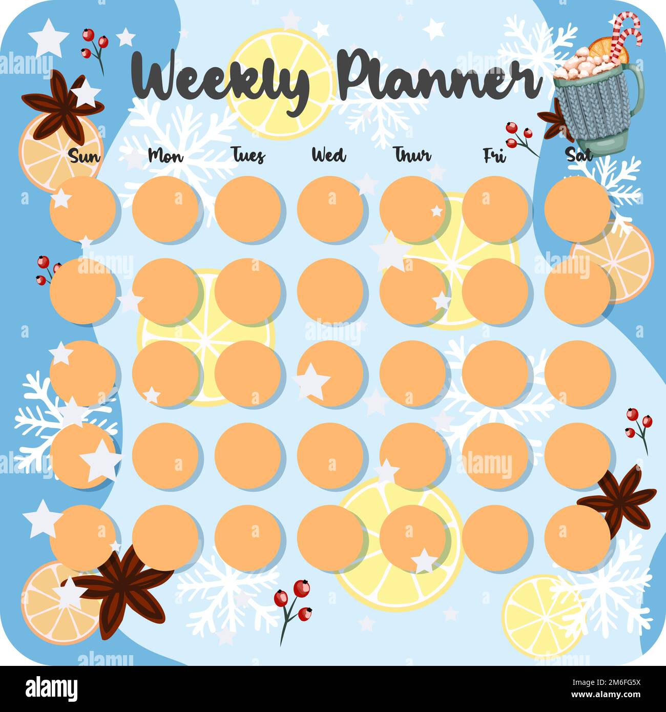 Bullet journal year monthly planner Royalty Free Vector
