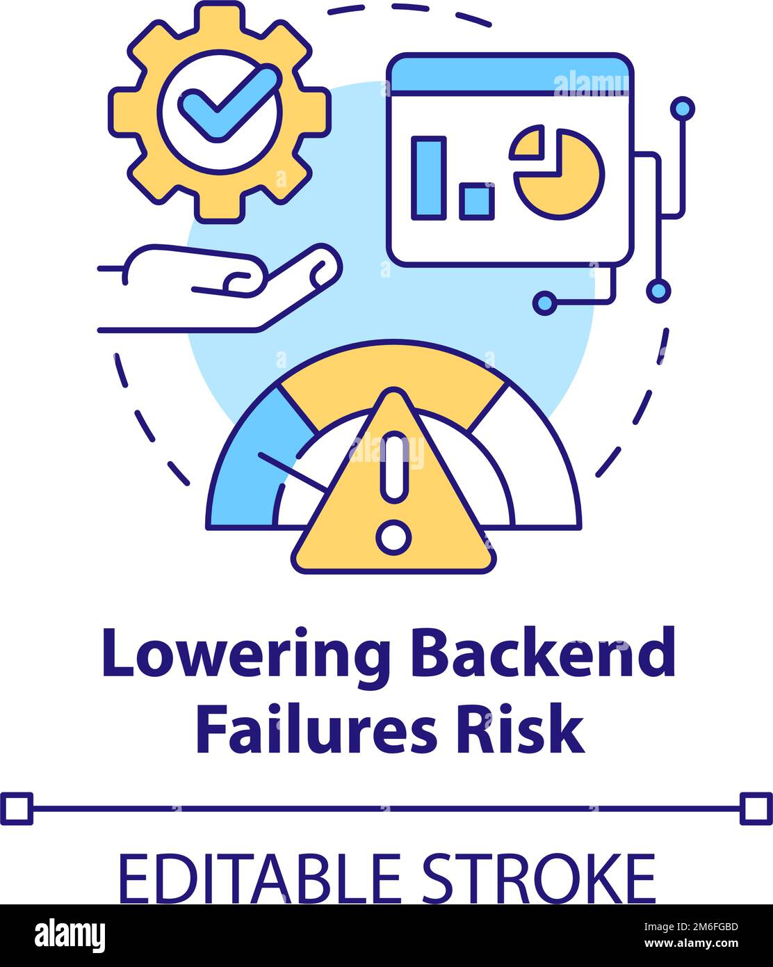 Lowering backend failures risk concept icon Stock Vector Image & Art