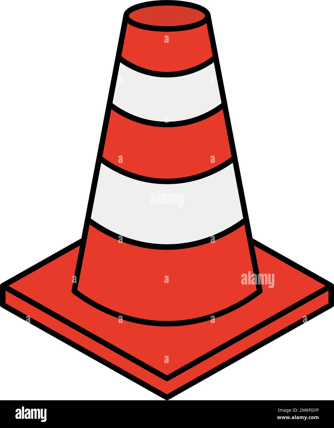 Road cone icon. Traffic maintenance item. Pylon and safety cone. Editable vector. Stock Vector