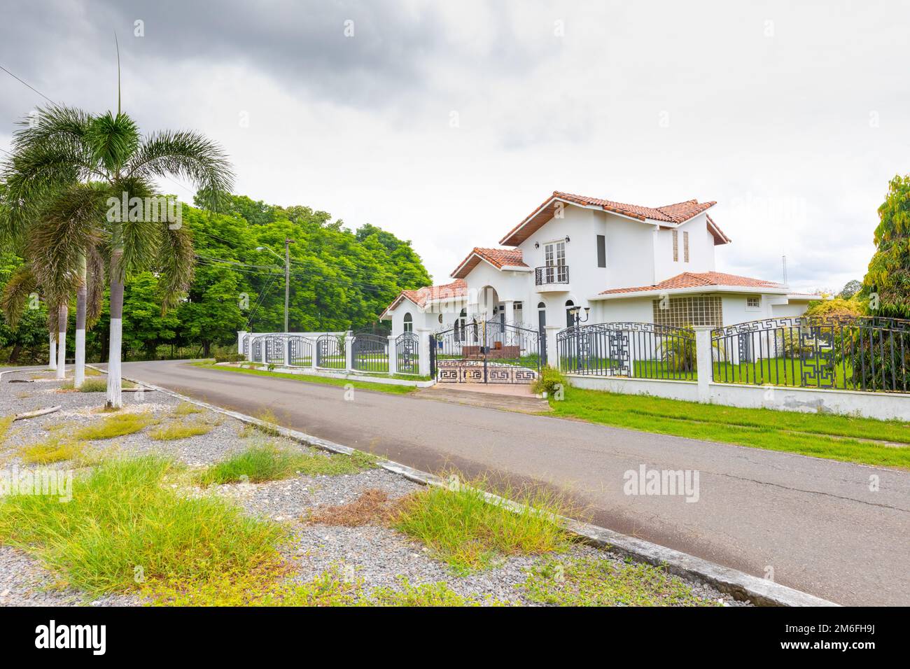 Panama David, exterior view of a villa with neoclassical architecture