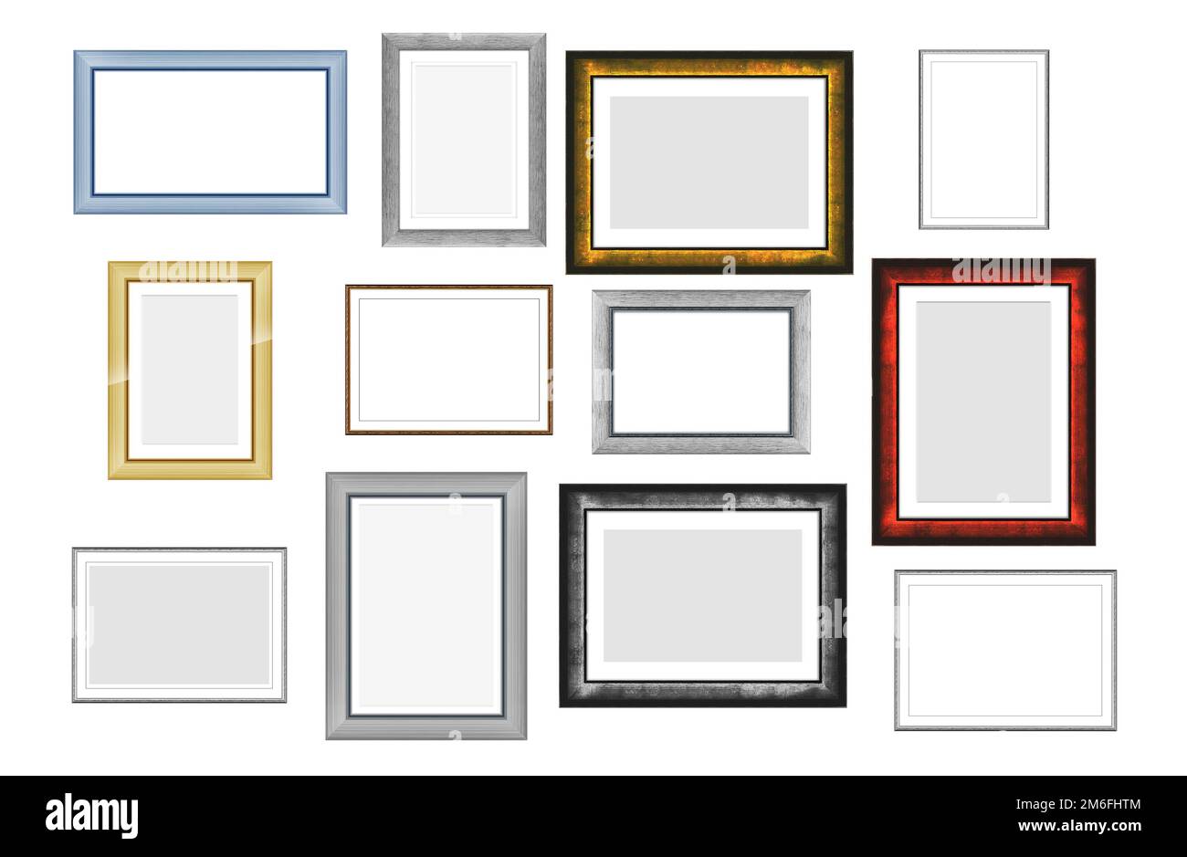 Set of vintage wooden frames for pictures or photos, frames for a mirror Stock Photo Alamy