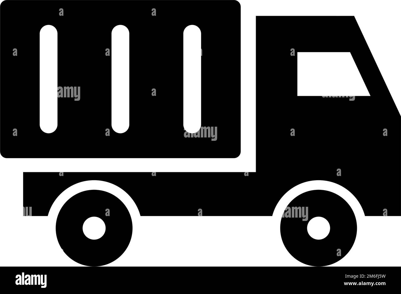 Shipping truck silhouette icon. Shipping industry. Editable vector. Stock Vector