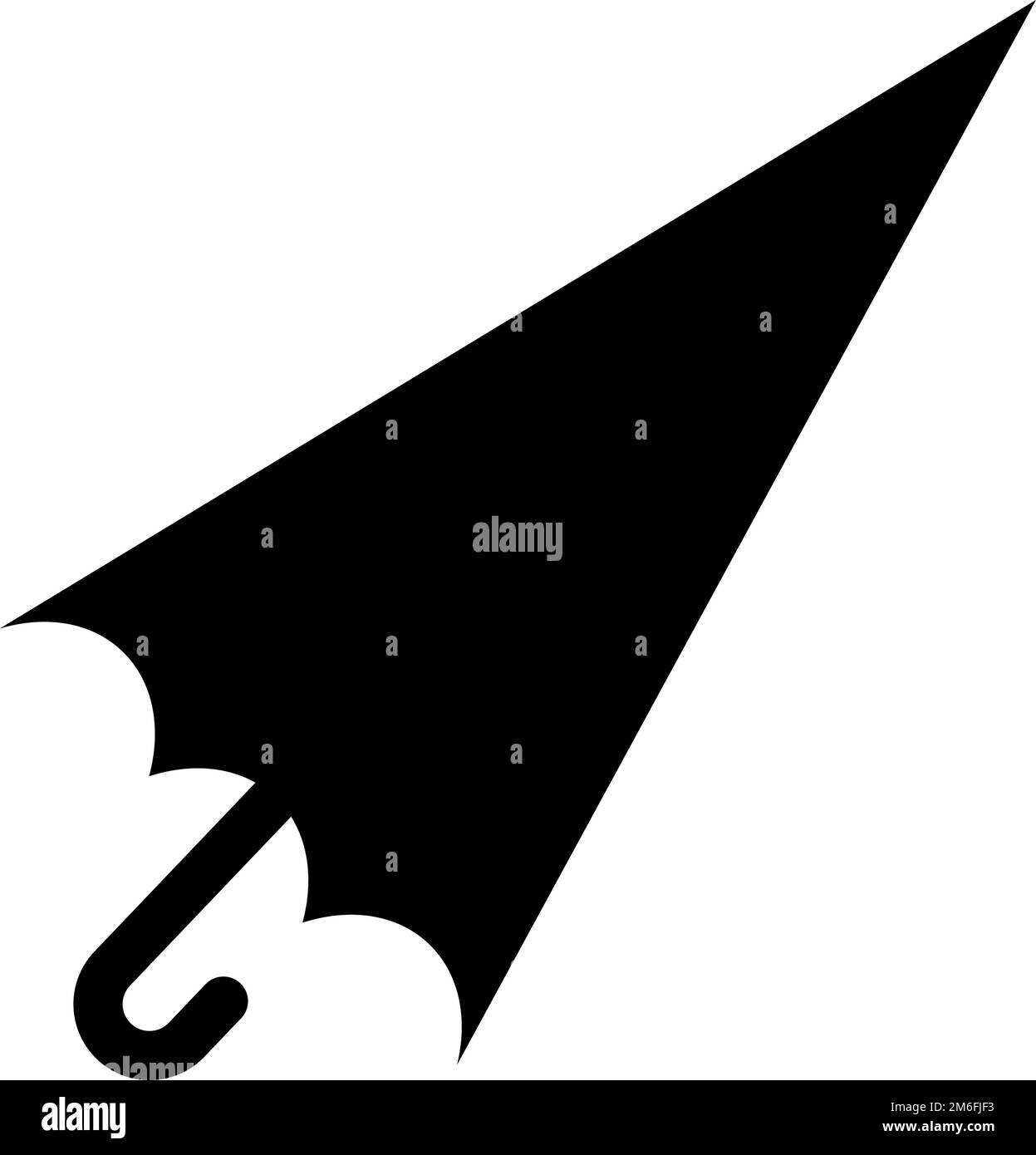 Folded umbrella silhouette icon. Editable vector. Stock Vector