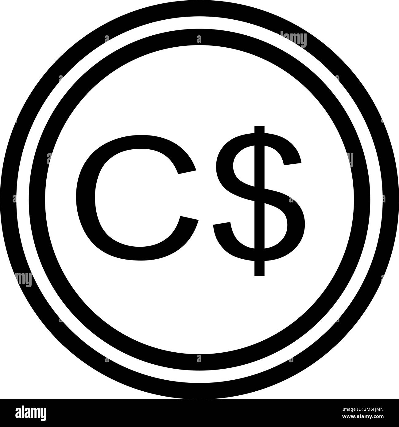 Simple Canadian dollar coin icon. Editable vector. Stock Vector