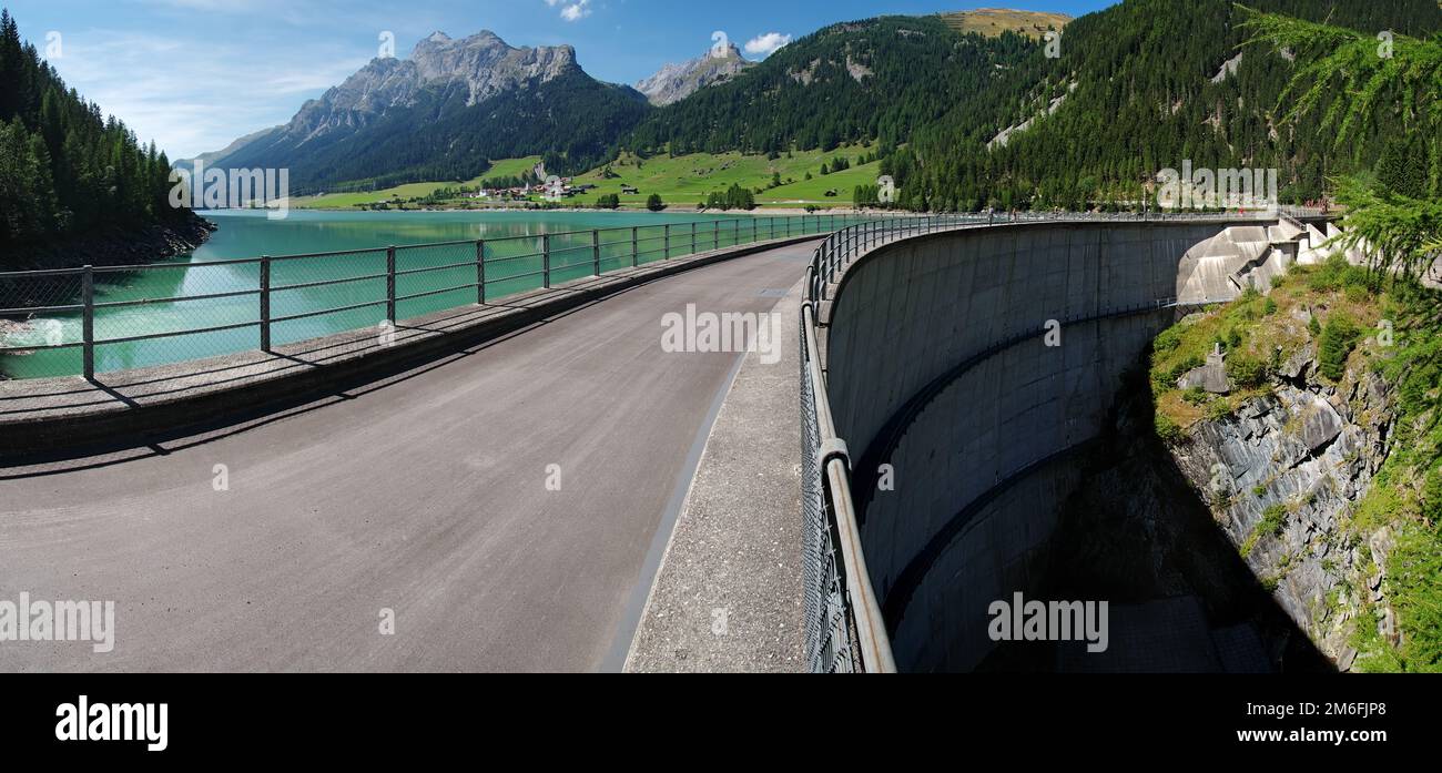 Staumauer Des Sufnersee Mit Dem Teurihorn Viamala Graub nden 