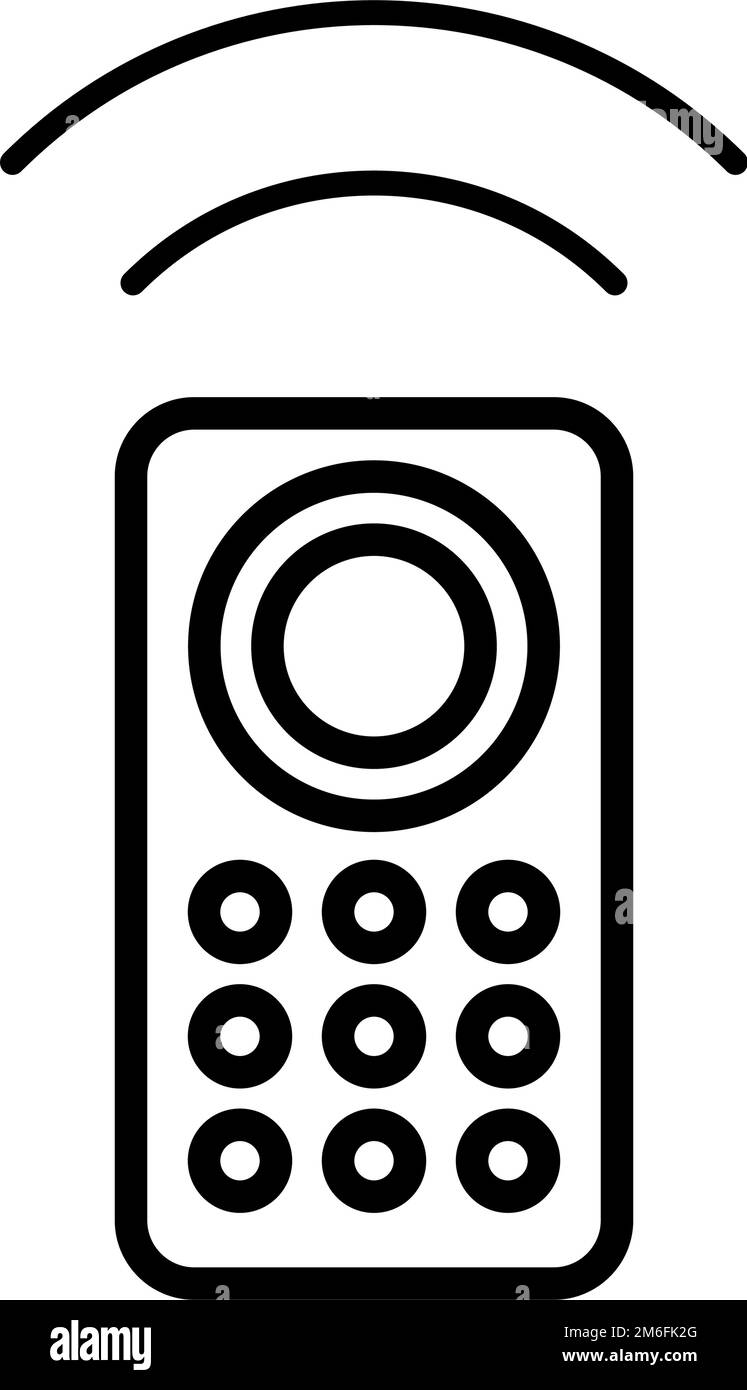 Simple remote control and radio waves. Operation of electronic devices. Editable vector. Stock Vector
