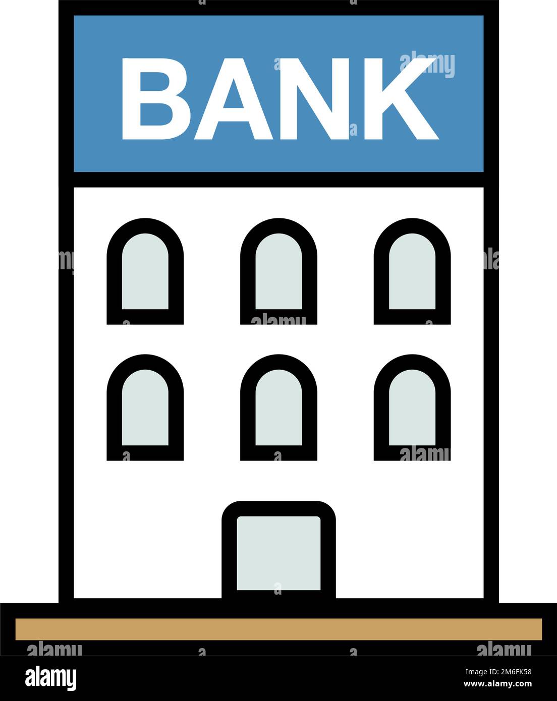 Modern bank building icon. Financial icon. Editable vector. Stock Vector