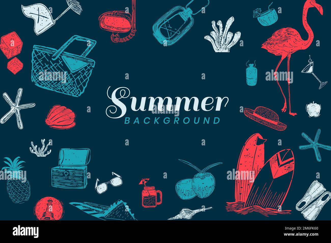 Summer themed border background vector Stock Vector Image & Art - Alamy