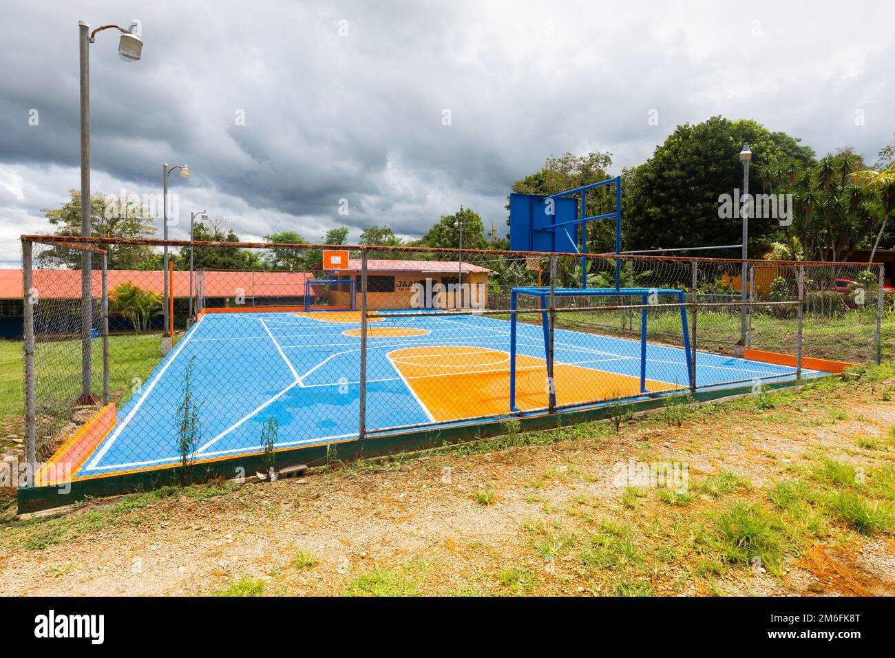 Panama San Vicente, basketball court.jpg Stock Photo Alamy