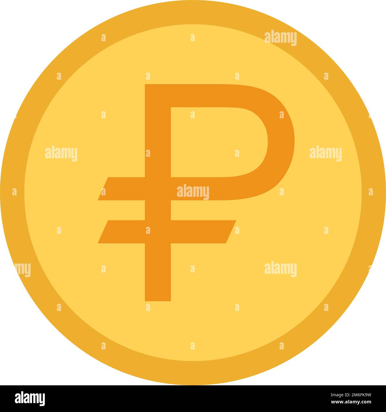 Russian ruble coin. Currency of Russia. Editable vector. Stock Vector