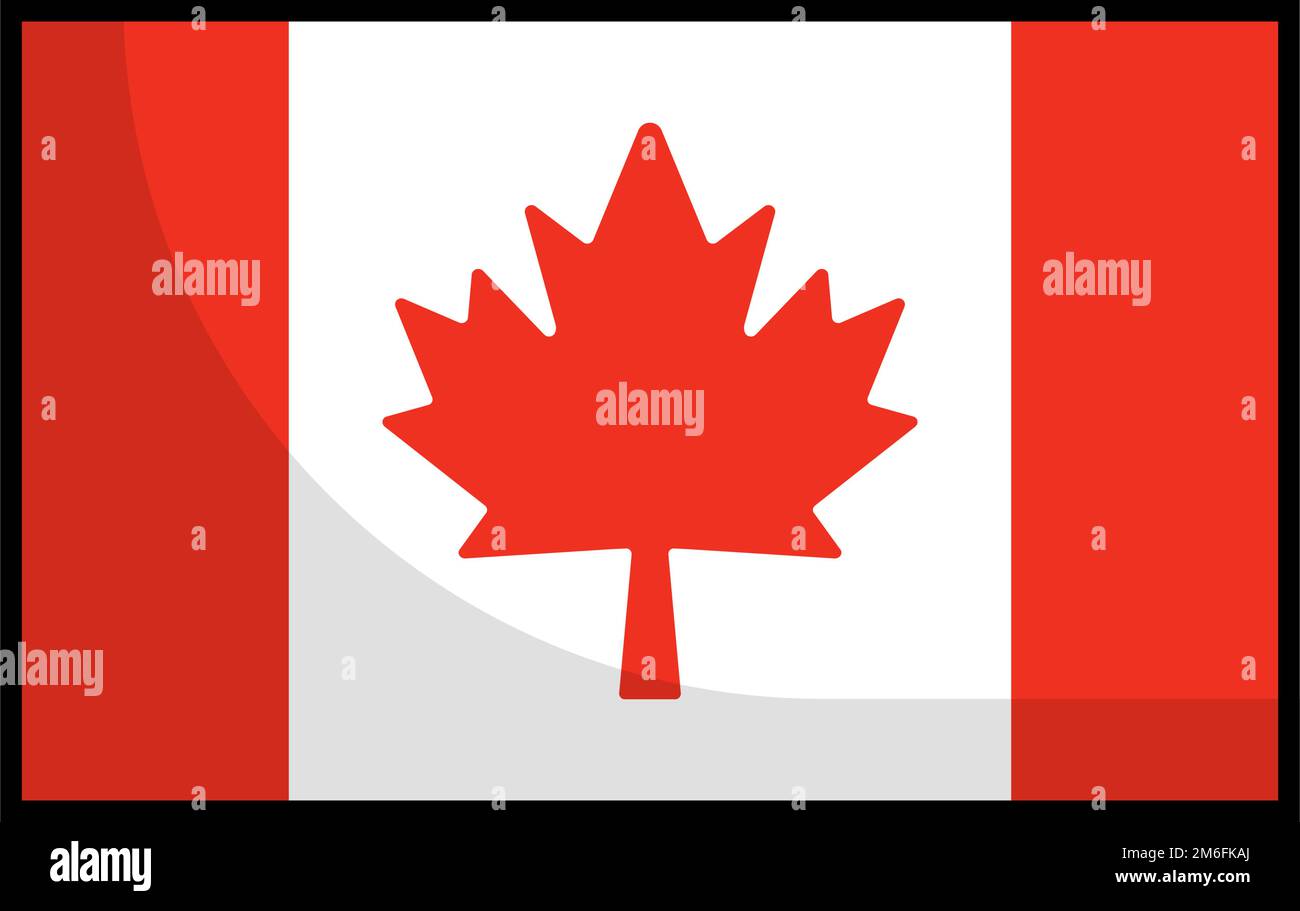 Modern Canadian flag icon. Maple Leaf flag icon. Editable vector Stock