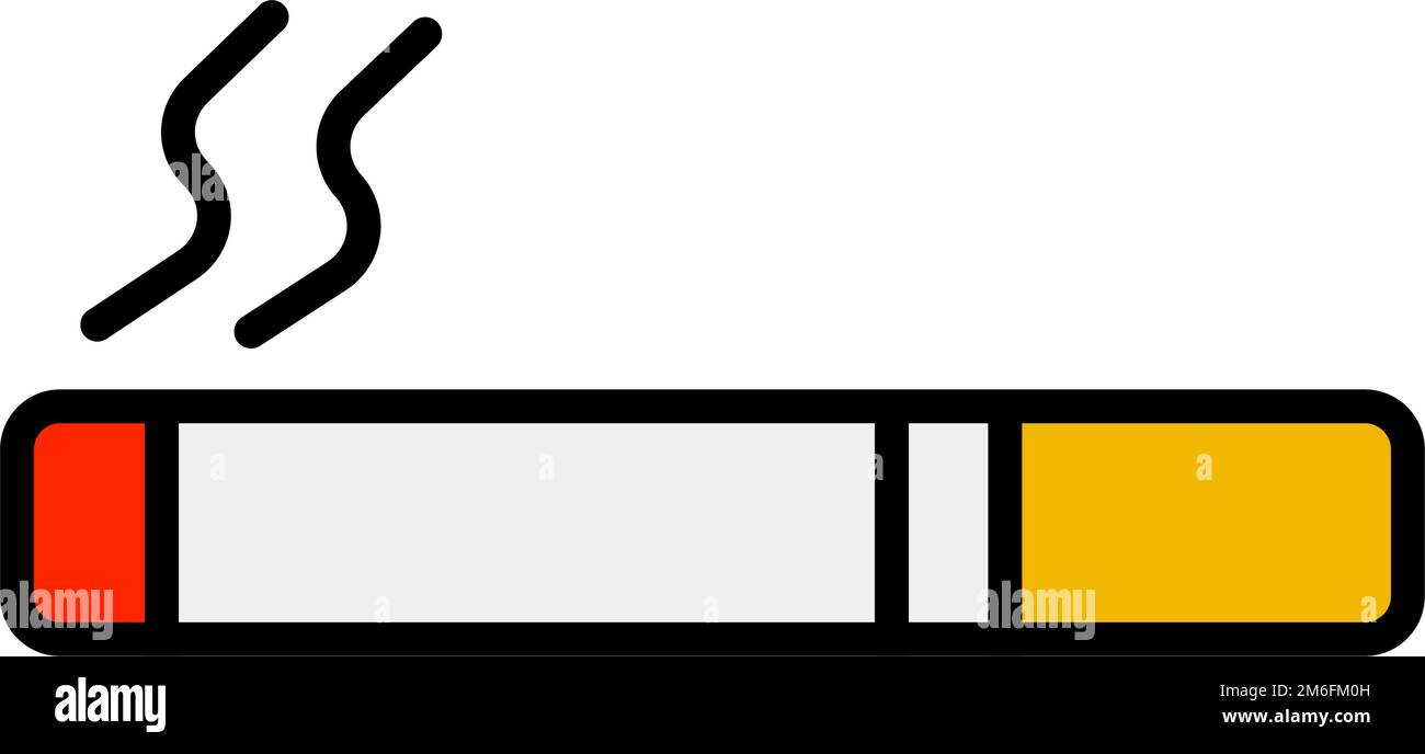 Cigarette and smoke. Smoking area icon. No smoking. Editable vector ...