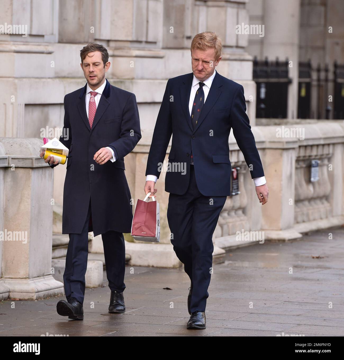 London, UK, 04th Jan, 2023. Oliver Dowden, Chancellor of the Duchy of Lancaster (right), is seen in Whitehall, London. Credit: Thomas Krych/Alamy Live News Stock Photo
