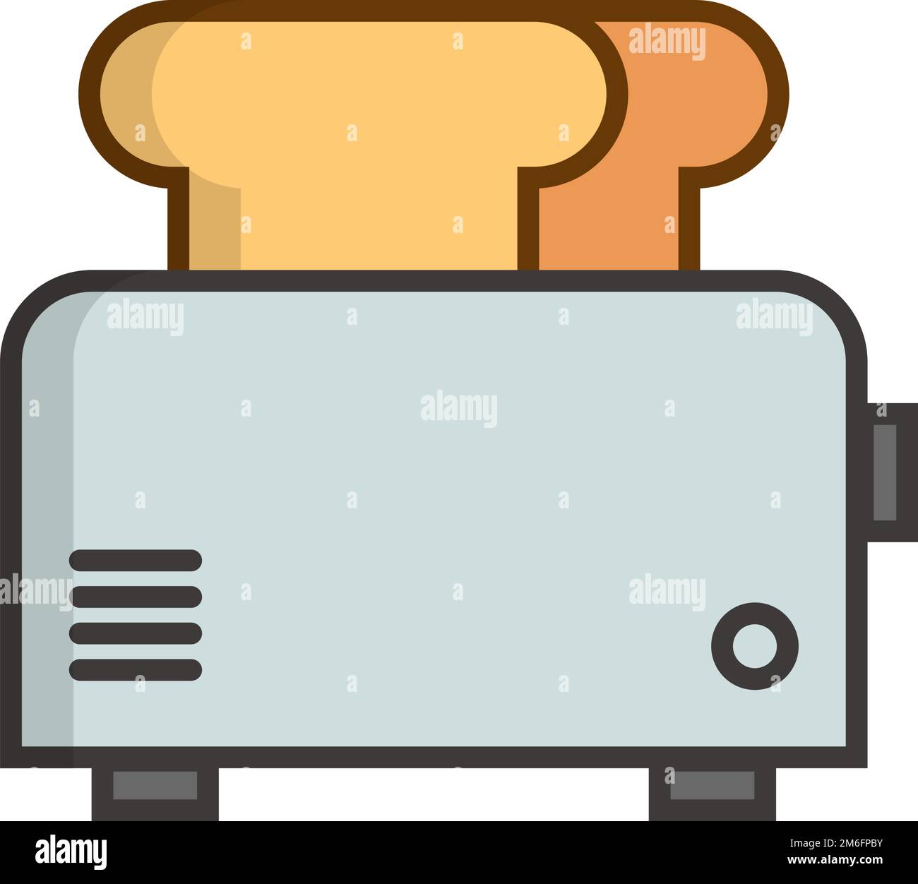 Flat design toaster icon. Editable vector. Stock Vector
