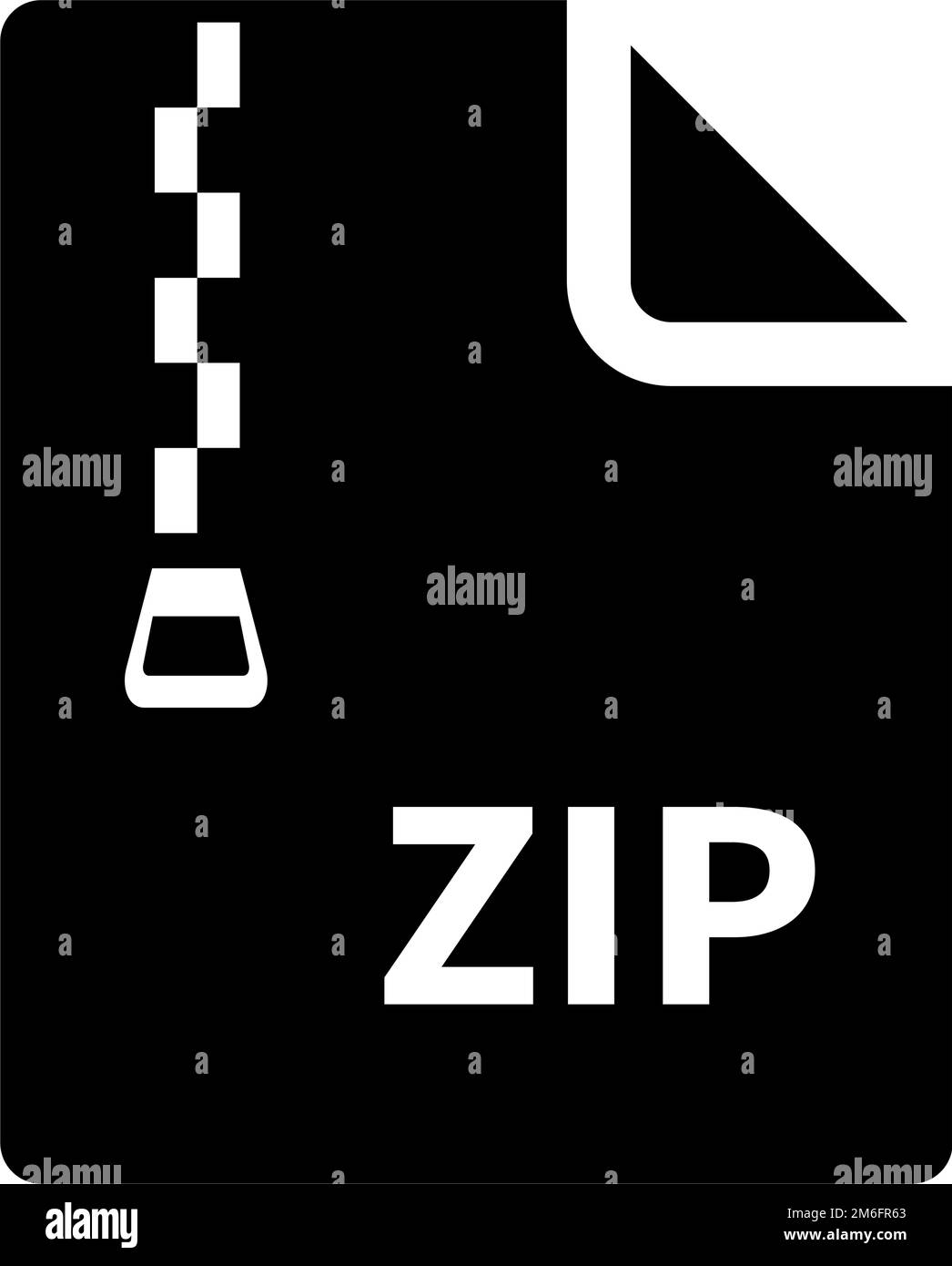 ZIP file silhouette icon. Data compress Archive format. Editable vector. Stock Vector