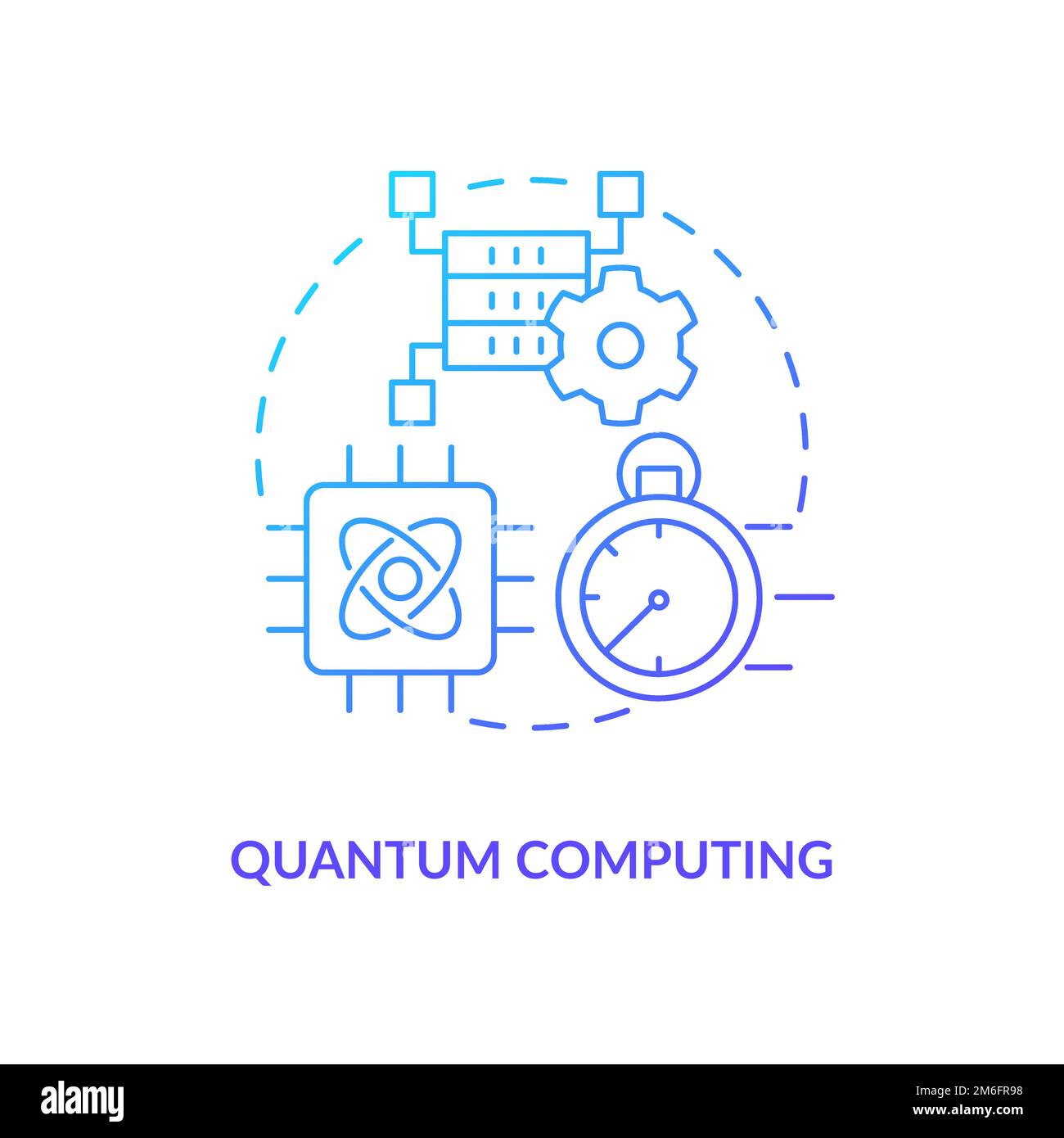 Quantum computing blue gradient concept icon Stock Vector Image & Art ...