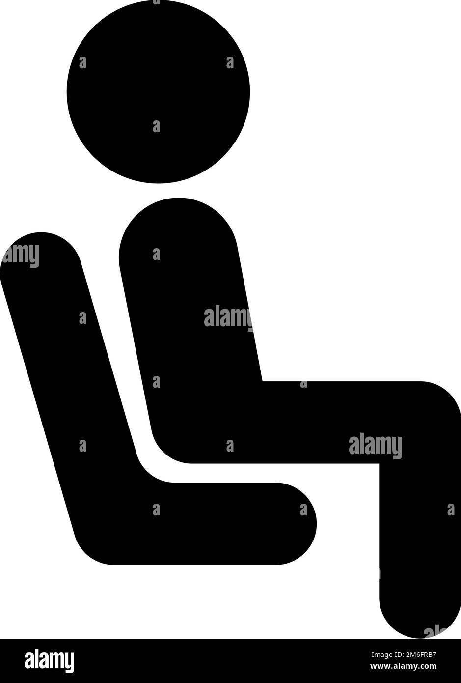 Man silhouette icon sitting on a chair. Seat. Editable vector. Stock Vector