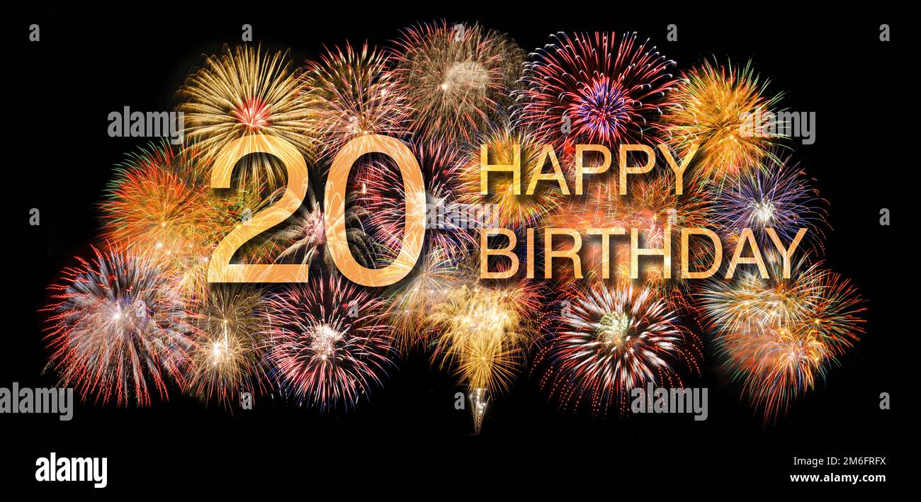 Happy congratulations to the 20th birthday Stock Photo Alamy