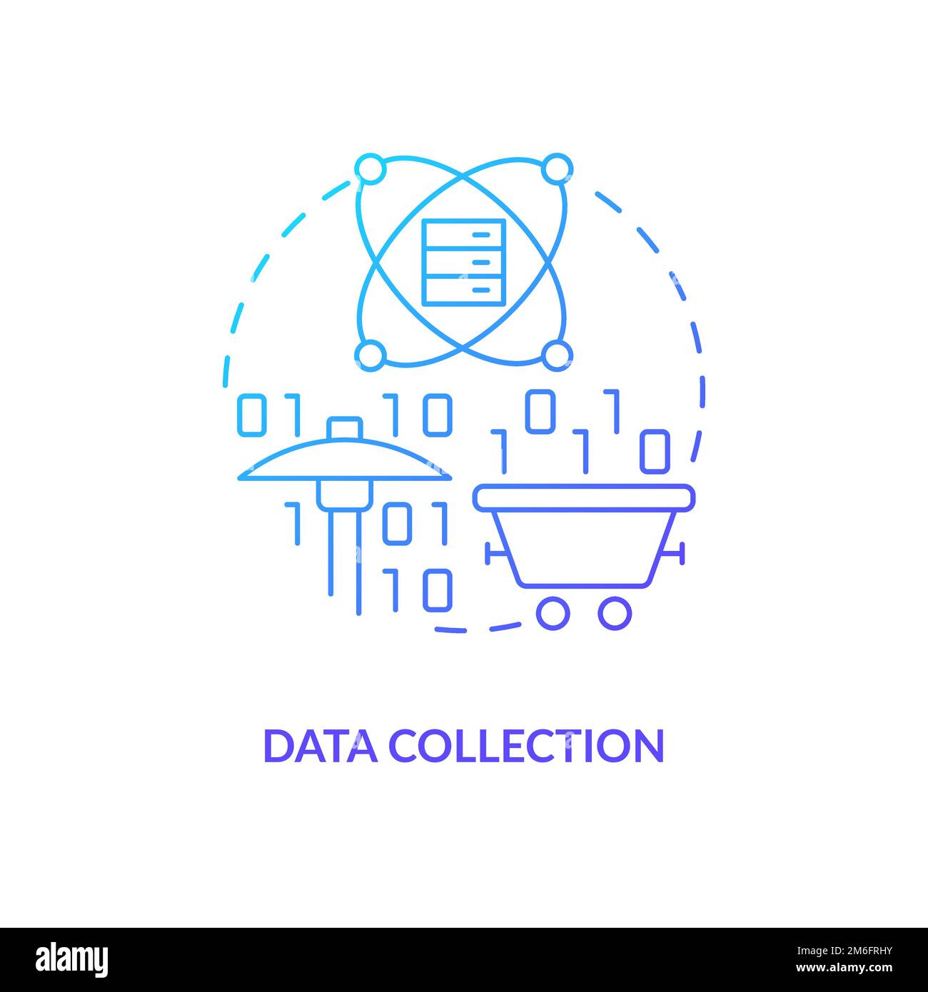 Data collection blue gradient concept icon Stock Vector