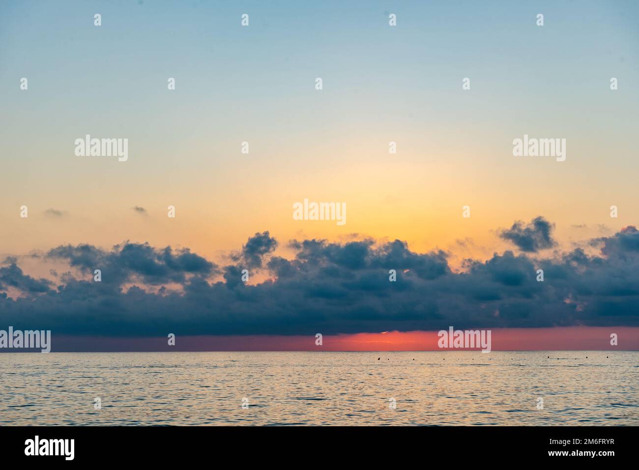 Sunset over the Black sea Stock Photo