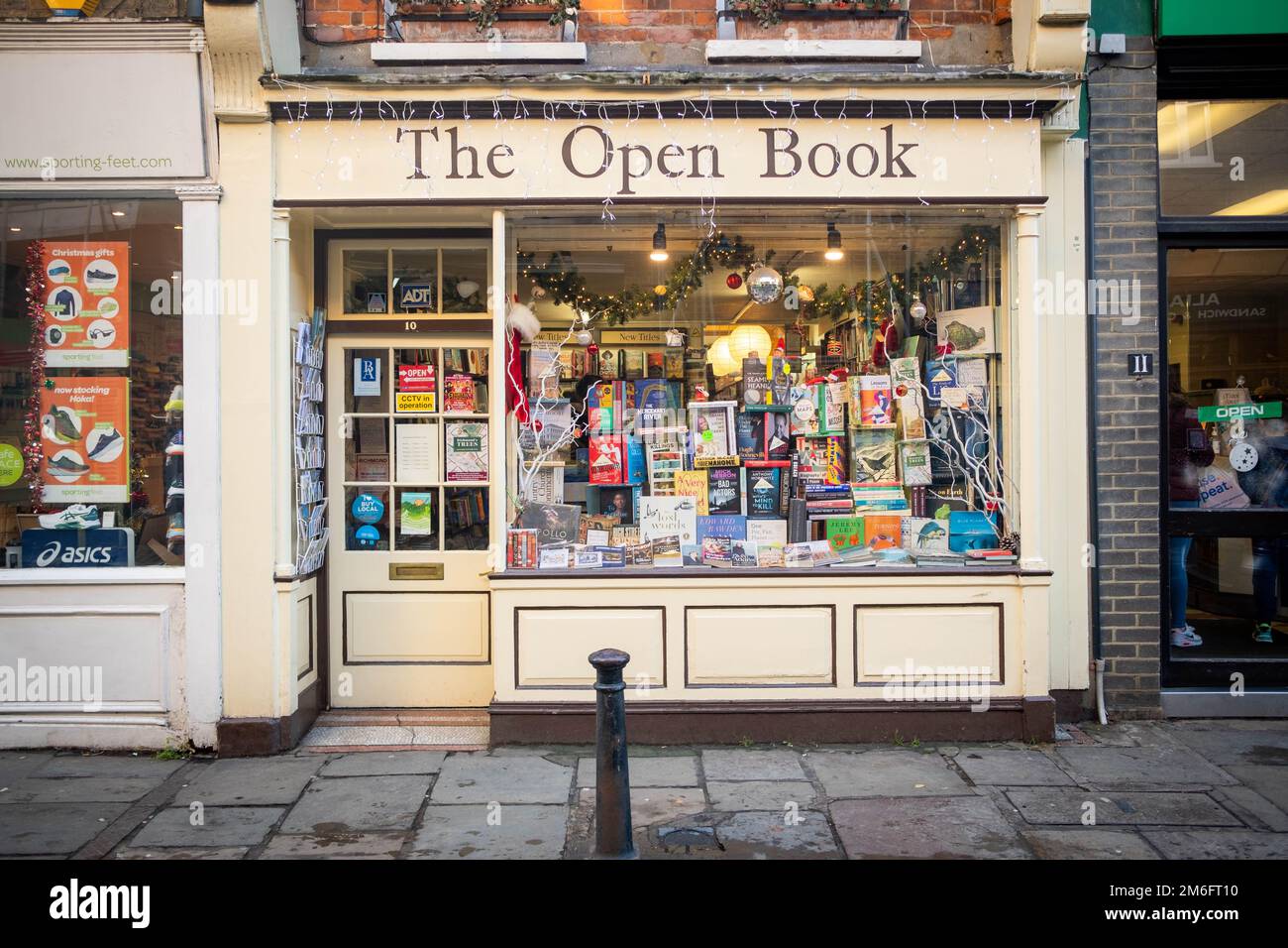 London- December 2022: The Open Book shop in Richmond, one of many independent stores in the town centre in south west London Stock Photo