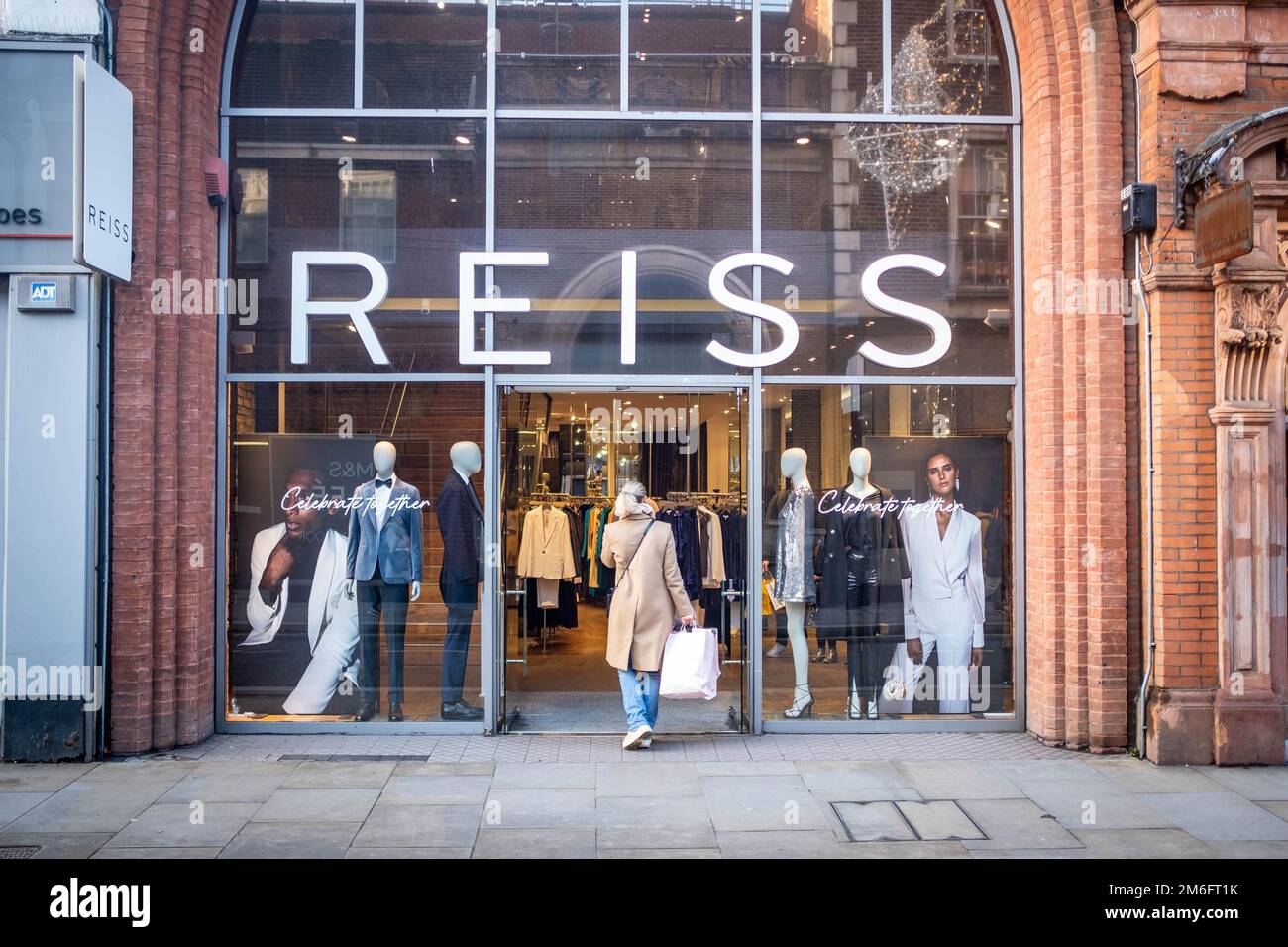 London- December 2022: Reiss store in Richmond, high end fashion brand Stock Photo