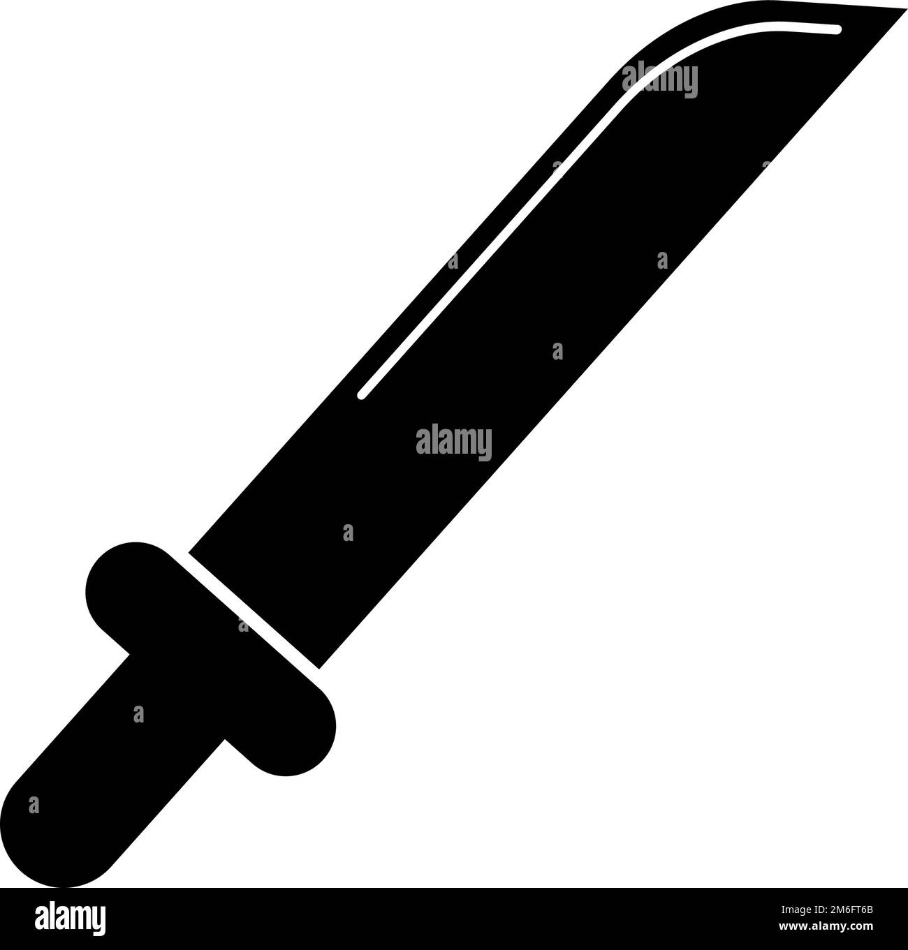 Small knife silhouette icon. Weapon icon. Editable vector. Stock Vector