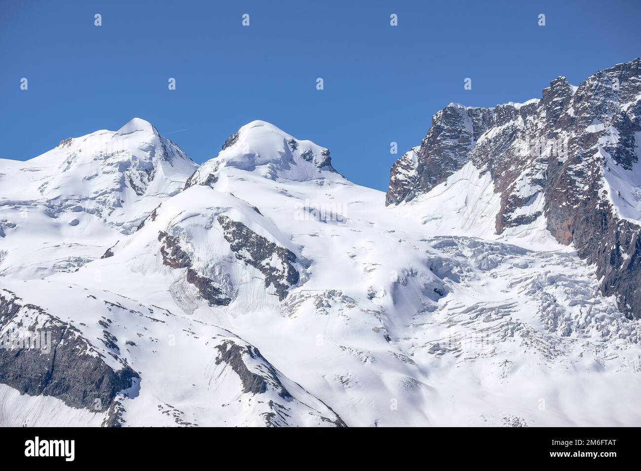 Alpine mountain ridge on border of Switzerland and Italy. Beautiful  panoramic Swiss Alps mountain landscape. View on Monte Rosa Stock Photo -  Alamy