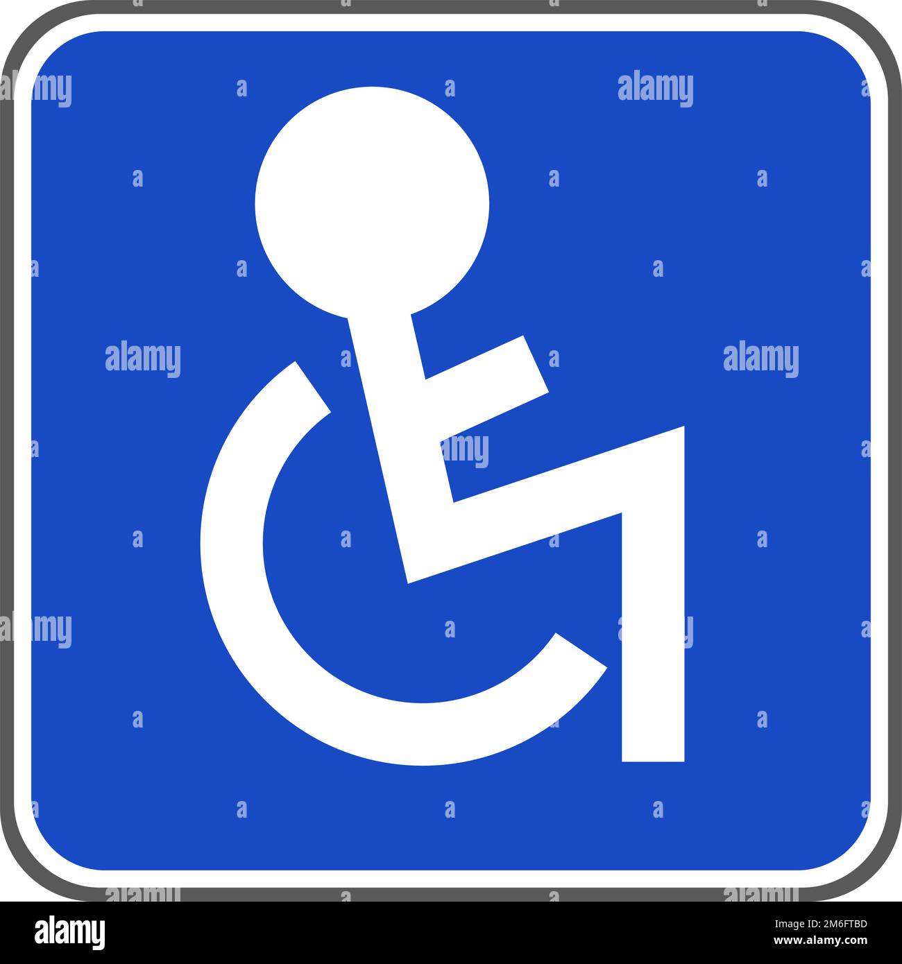 Wheelchair parking sign. Wheelchair area icon. Editable vector. Stock Vector