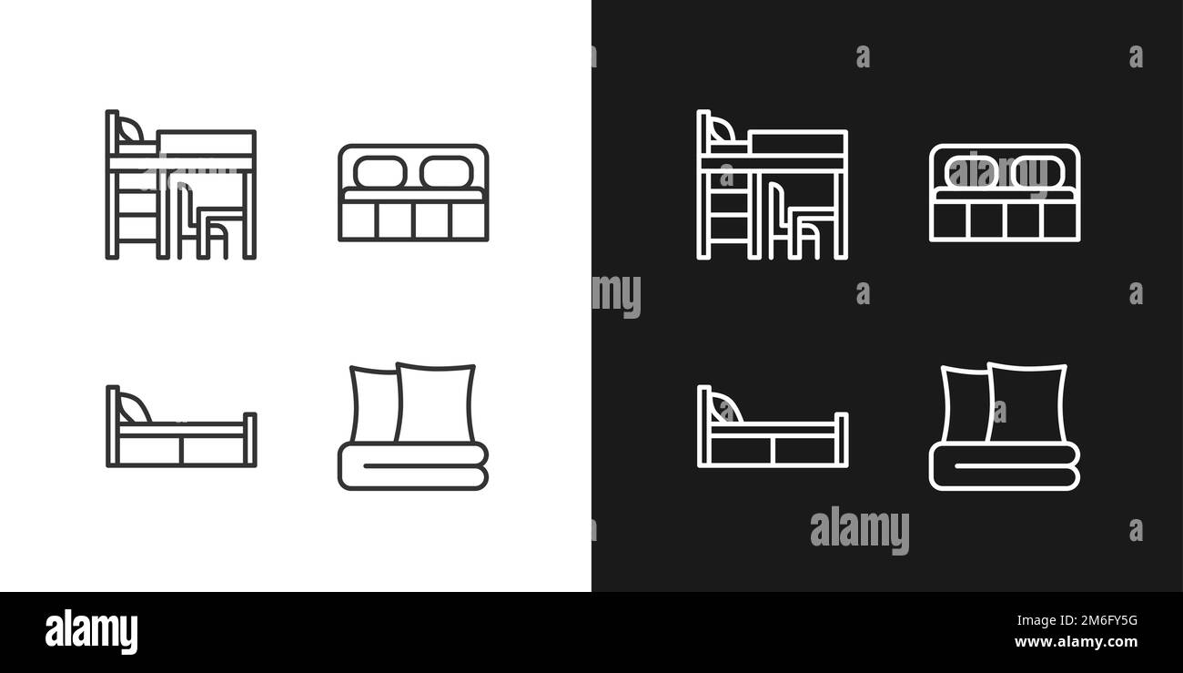 Set editable furniture icons Black and White Stock Photos & Images - Alamy