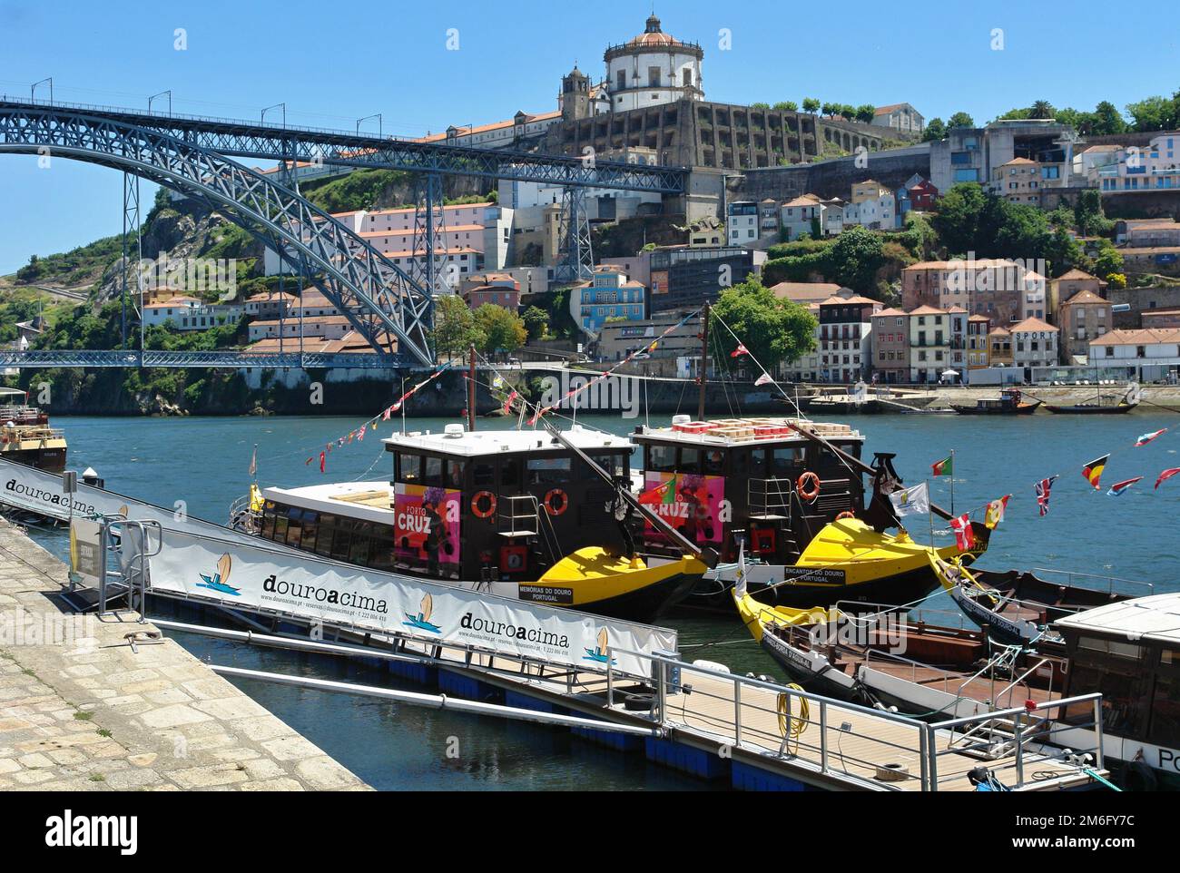 Ambience on the banks of the Douro in Porto - Portugal Stock Photo