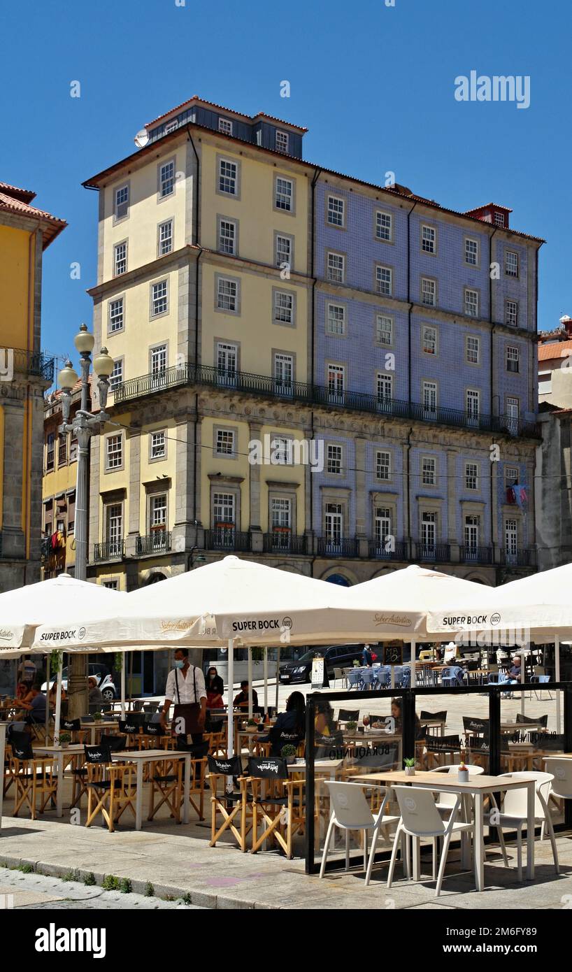 Traditional architecture at the Ribeira in Porto - Portugal Stock Photo