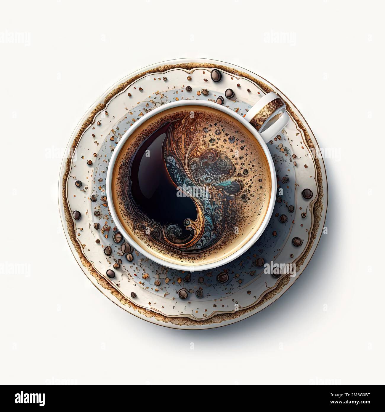 latte art cup of coffee Stock Photo Alamy