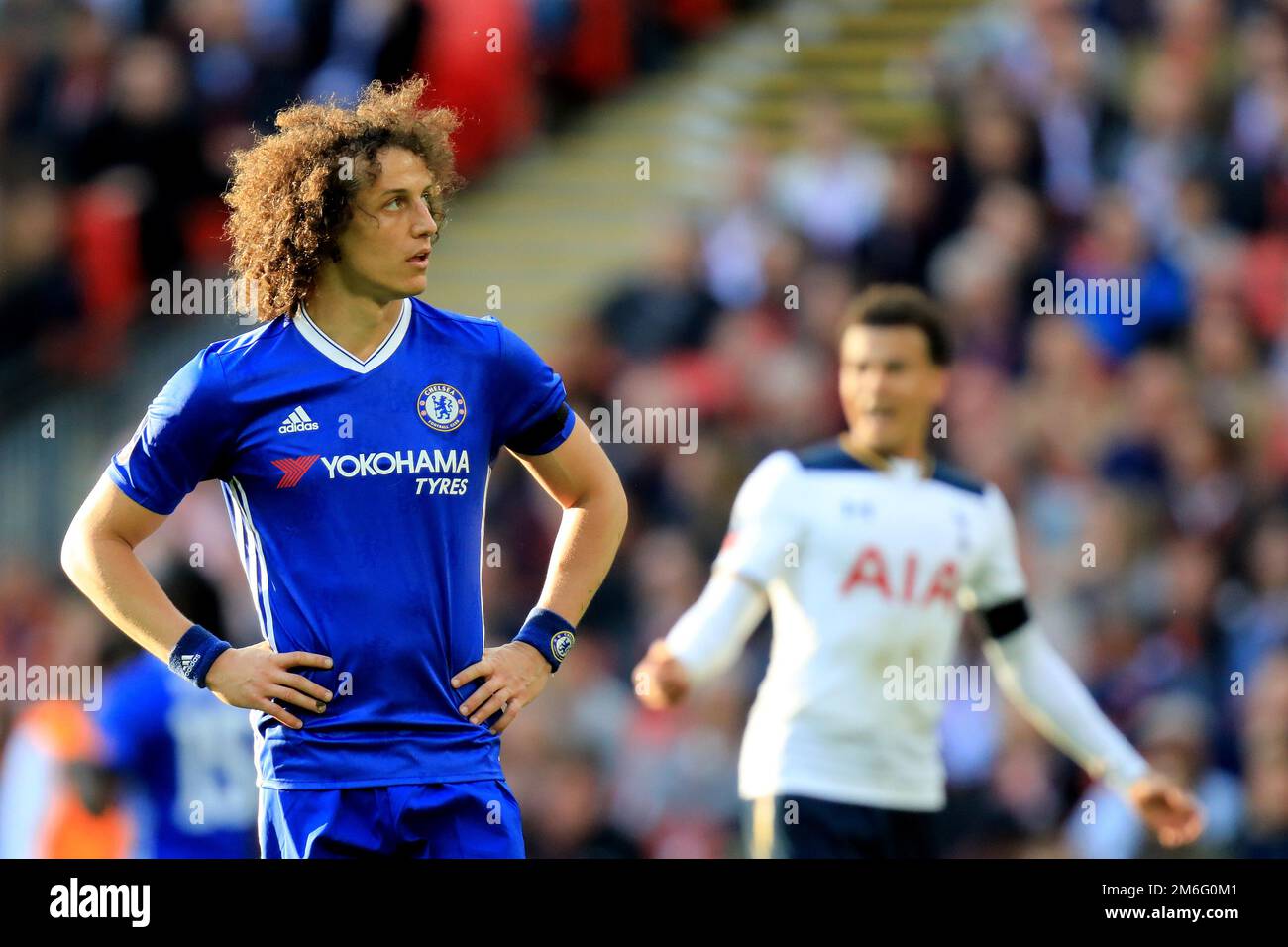David Luiz of Chelsea - Chelsea v Tottenham Hotspur, The Emirates FA Cup Semi Final, Wembley Stadium, London - 22nd April 2017. Stock Photo