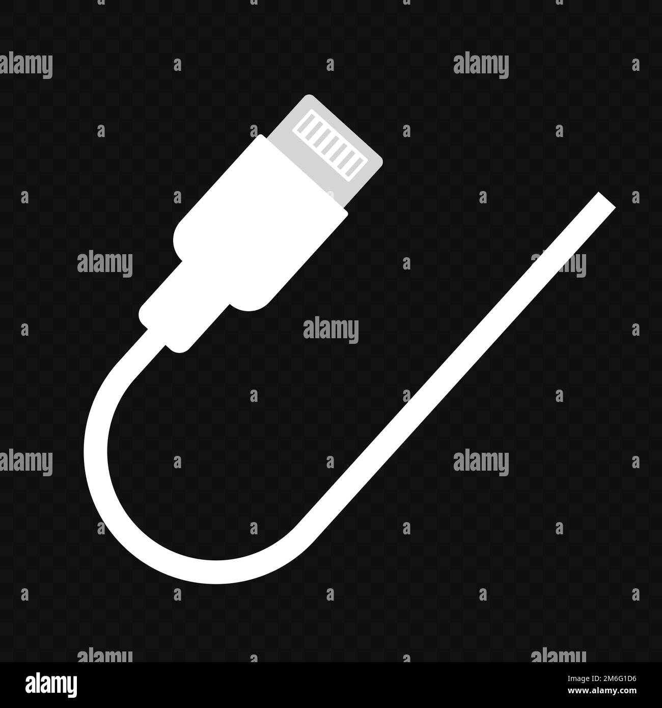 Smartphone charging cable icon. Editable vector. Stock Vector