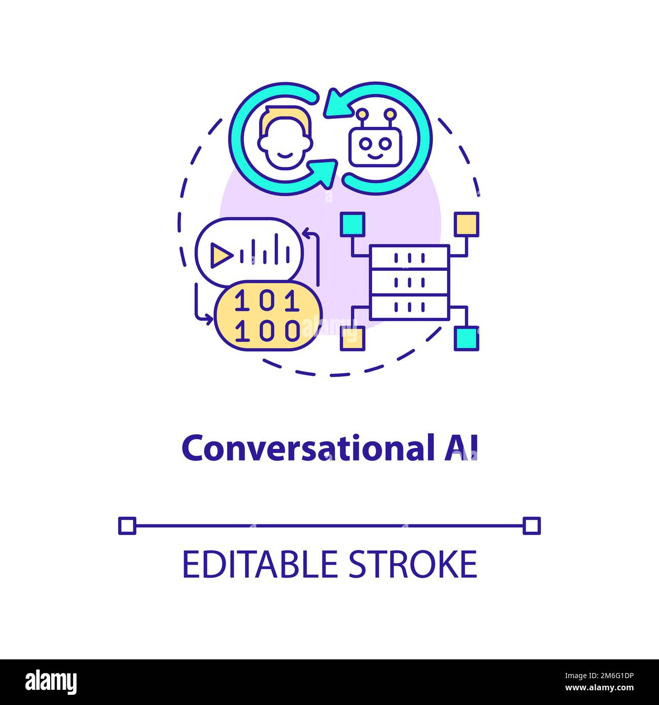 Conversational AI concept icon Stock Vector