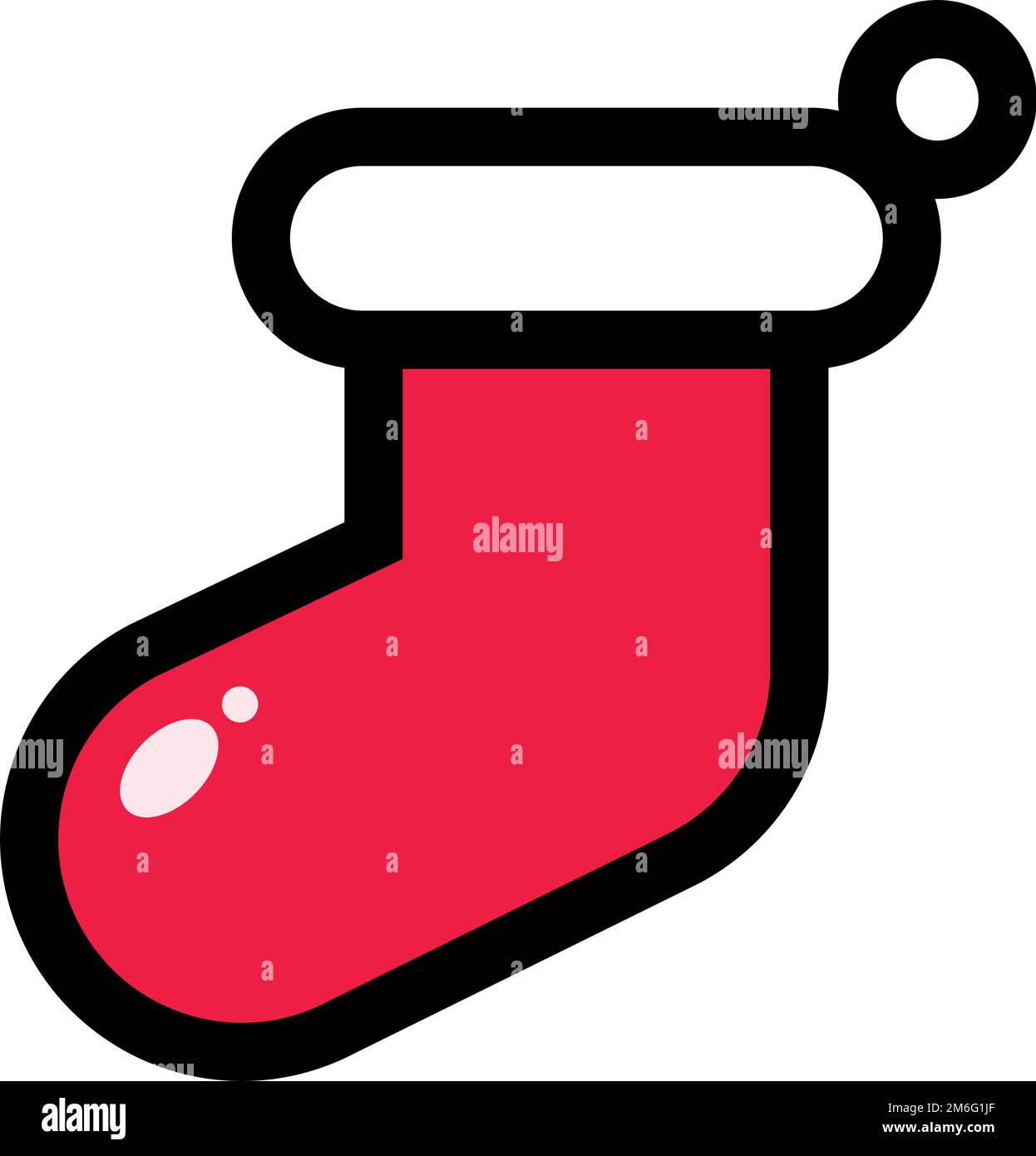 Modern Christmas sock icon. Christmas gift sock. Editable vector. Stock Vector
