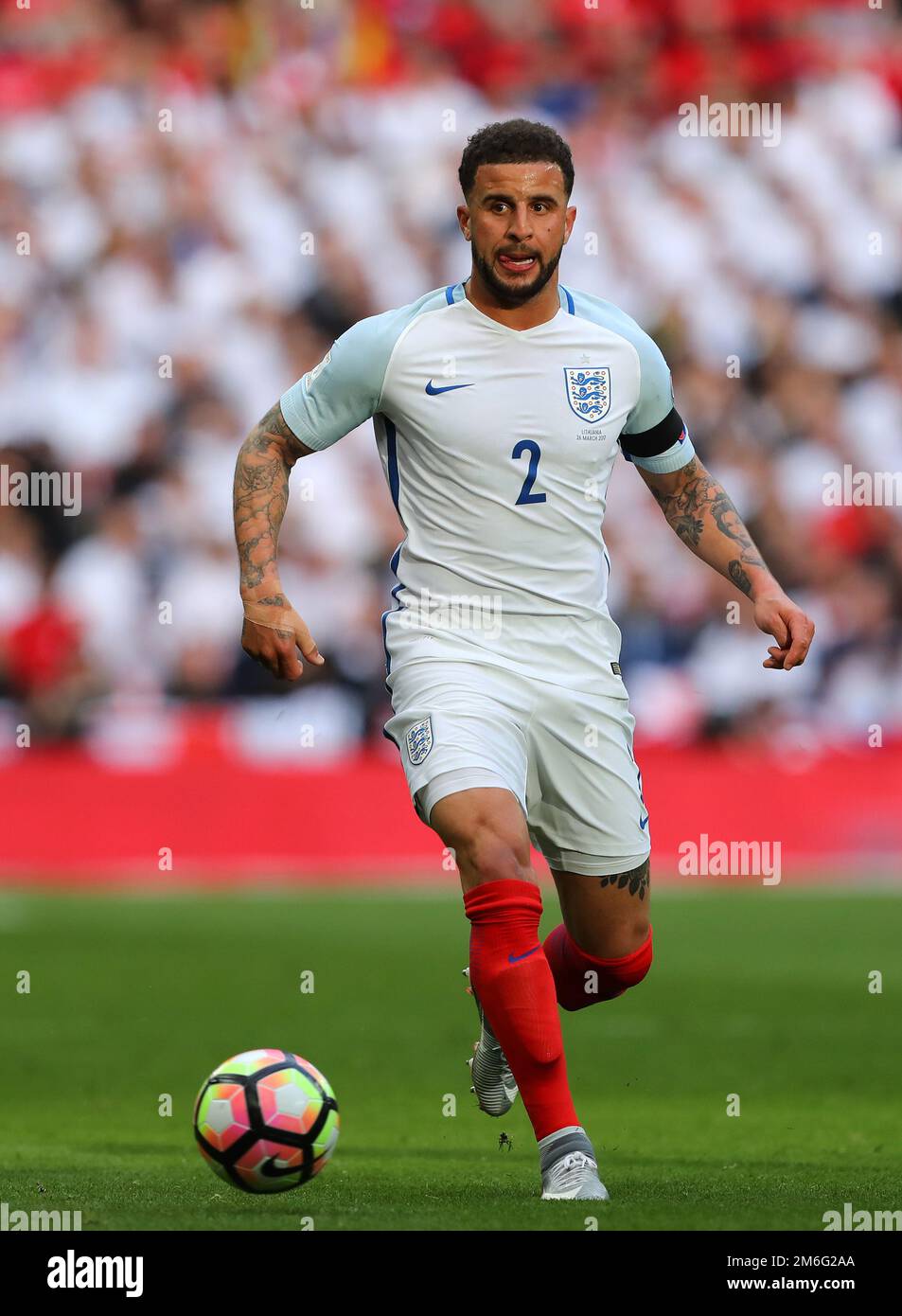 Kyle Walker of England - England v Lithuania, FIFA 2018 World Cup Qualifying Group F, Wembley Stadium, London - 26th March 2017. Stock Photo