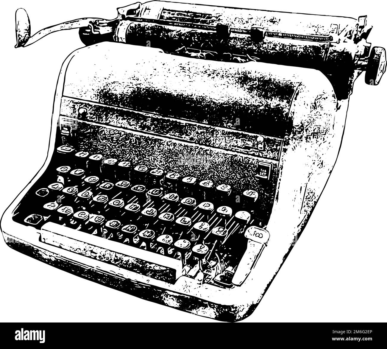 Old Fashioned manual typewriter illustration Stock Vector