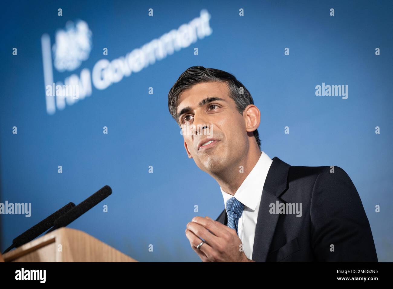 Prime Minister Rishi Sunak during his first major domestic speech of ...